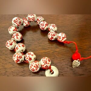 One if a kind floral handmade beaded bracelet